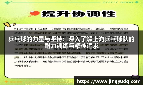 乒乓球的力量与坚持:深入了解上海乒乓球队的耐力训练与精神追求
